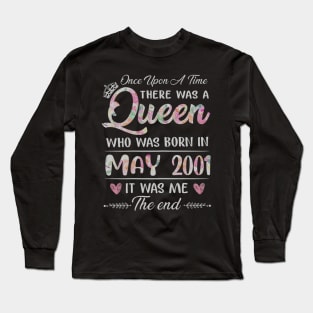 Girls 19th Birthday Queen May 2001 19 Years Old Long Sleeve T-Shirt